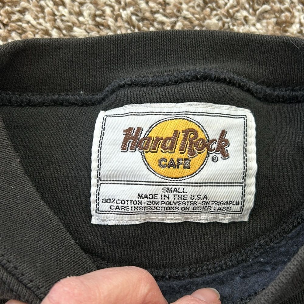 Vintage 90s Save the Planet Hard Rock Cafe Black Myrtle Beach Sweatshirt - Picture 6 of 7